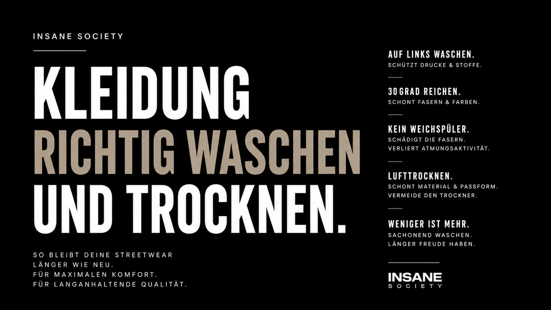 Kleidung richtig waschen von Insane Society Clothing