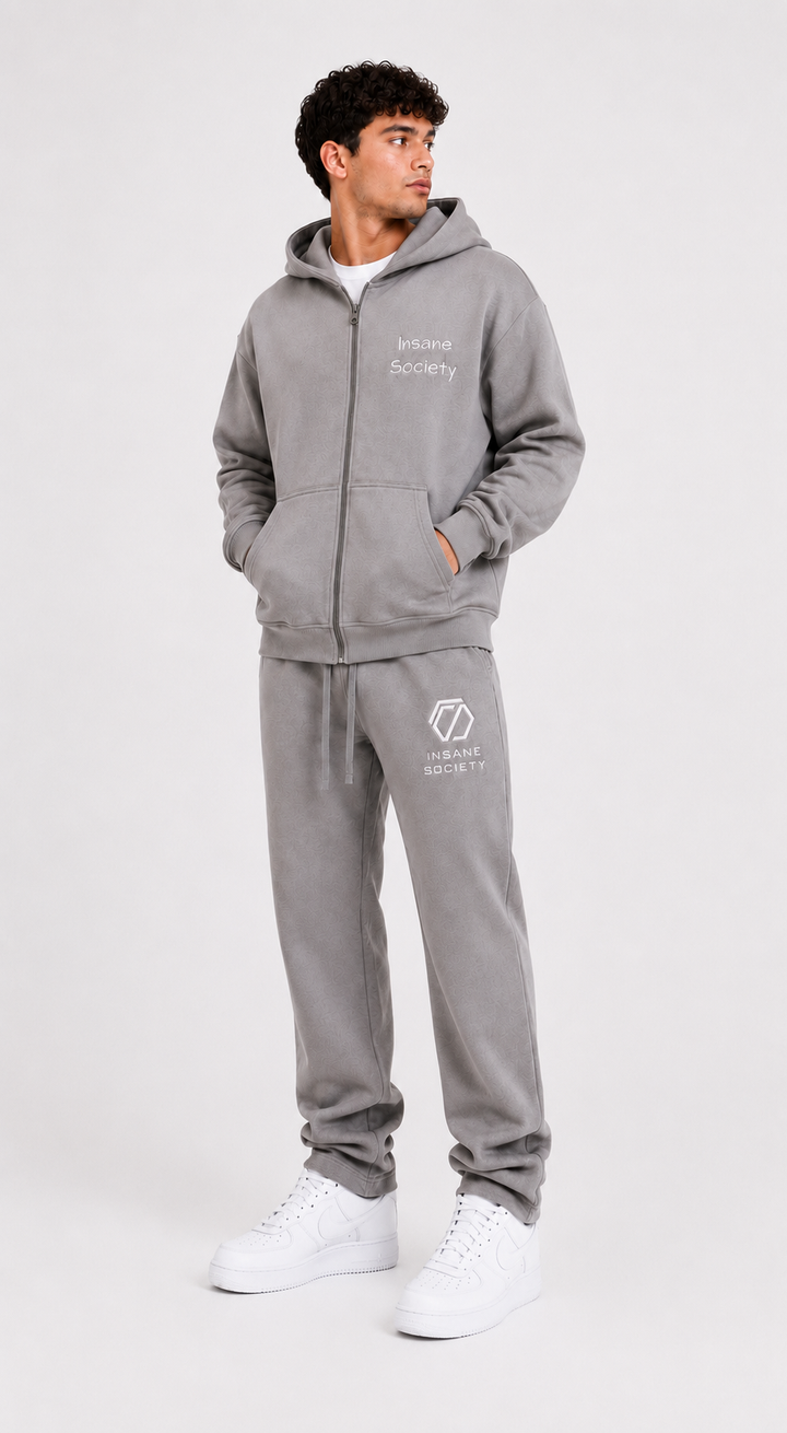 Oversize Zip Hoodie CLUB Grey