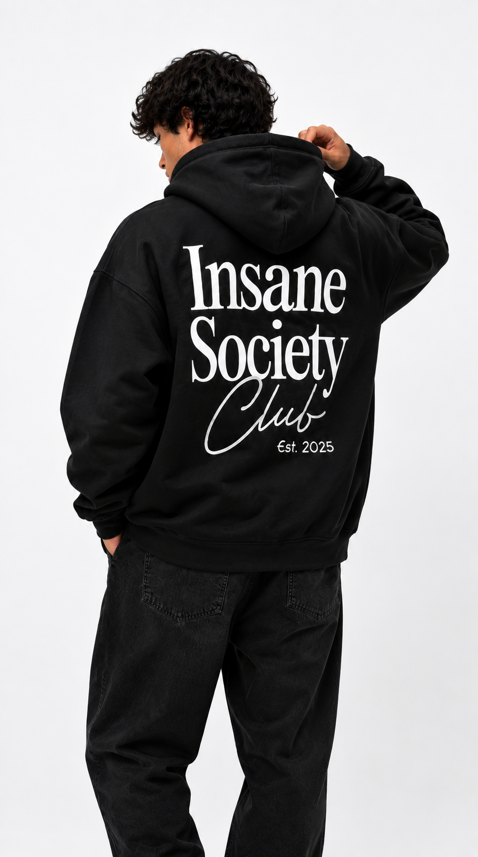 Sweat à capuche oversize CLUB noir