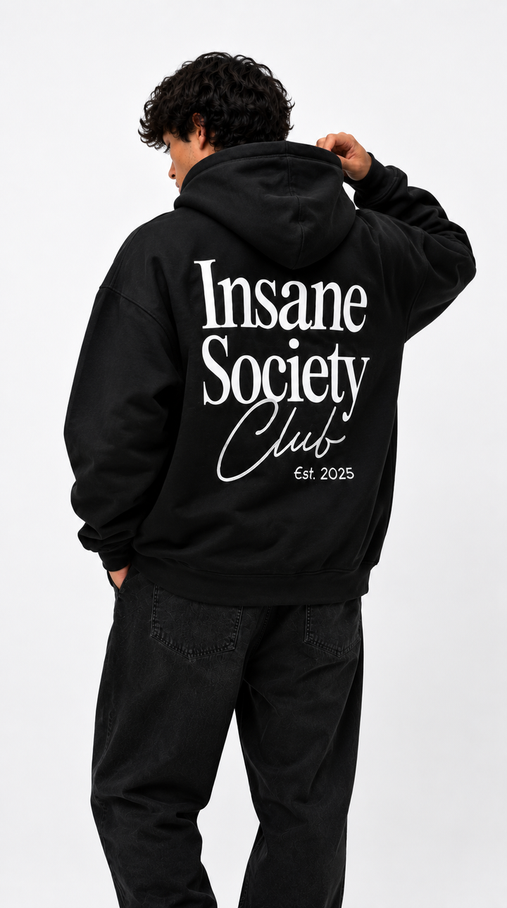 Sweat à capuche oversize CLUB noir