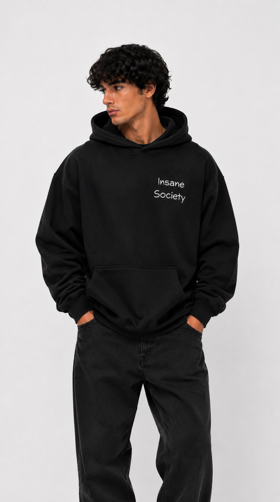 Sweat à capuche oversize CLUB noir