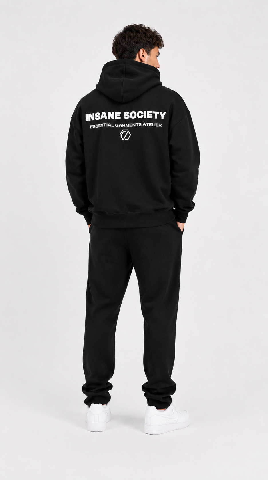 Sweat à capuche zippé oversize BASIC Noir