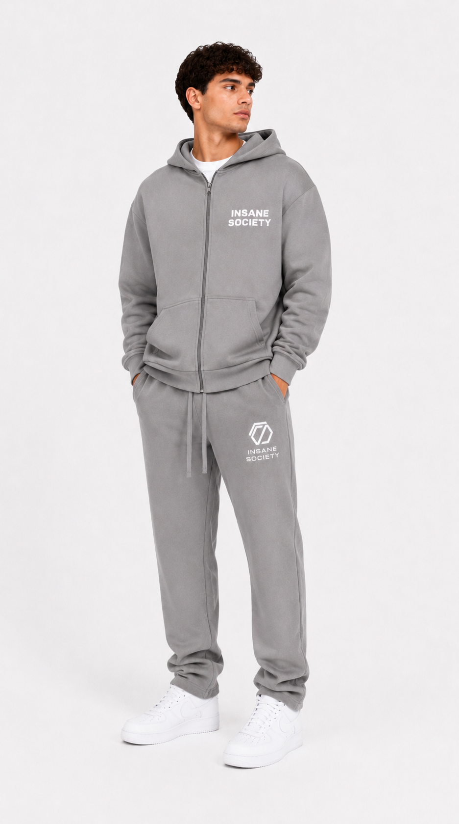 Oversize Zip Hoodie BASIC Gris