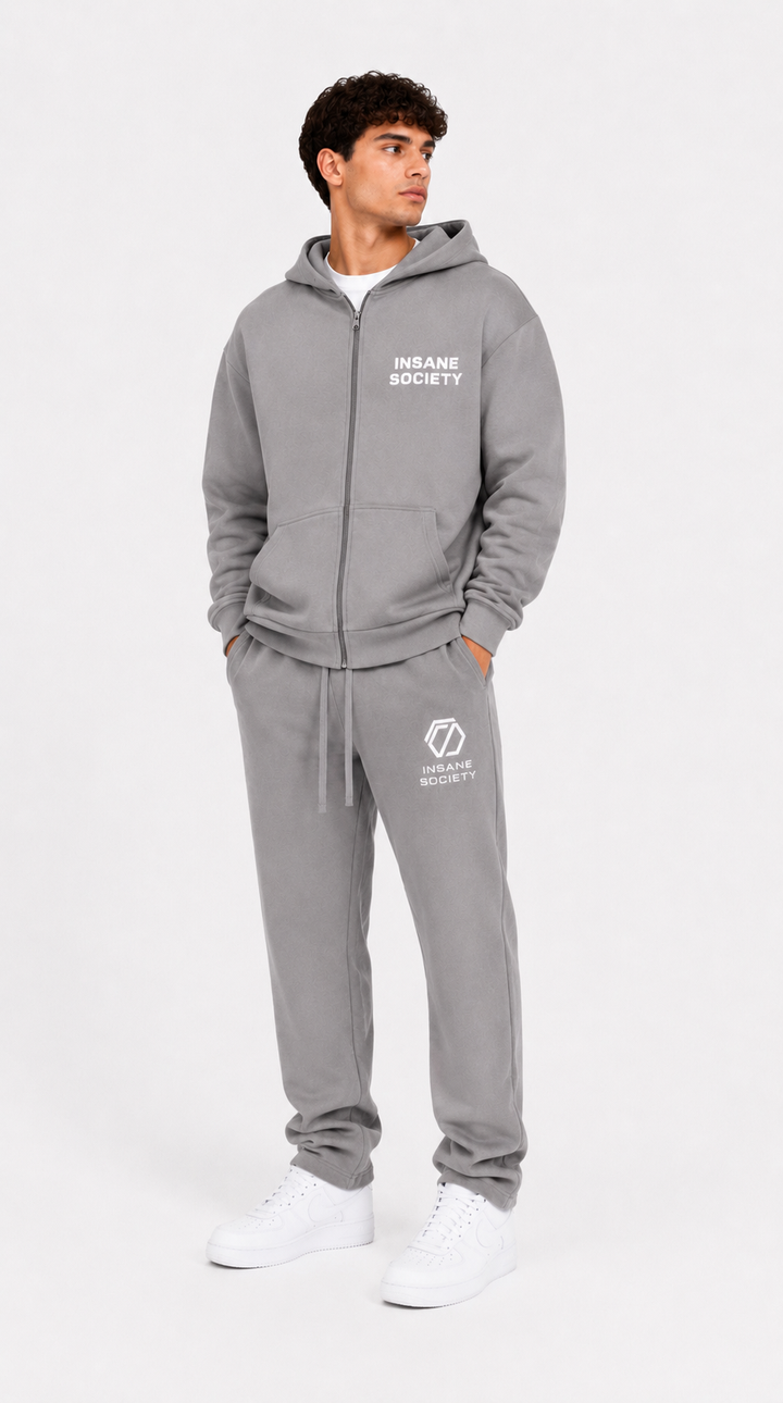 Oversize Zip Hoodie BASIC Gris