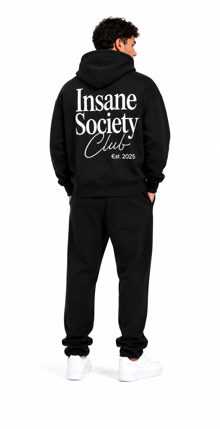 Oversize Zip Hoodie CLUB Black