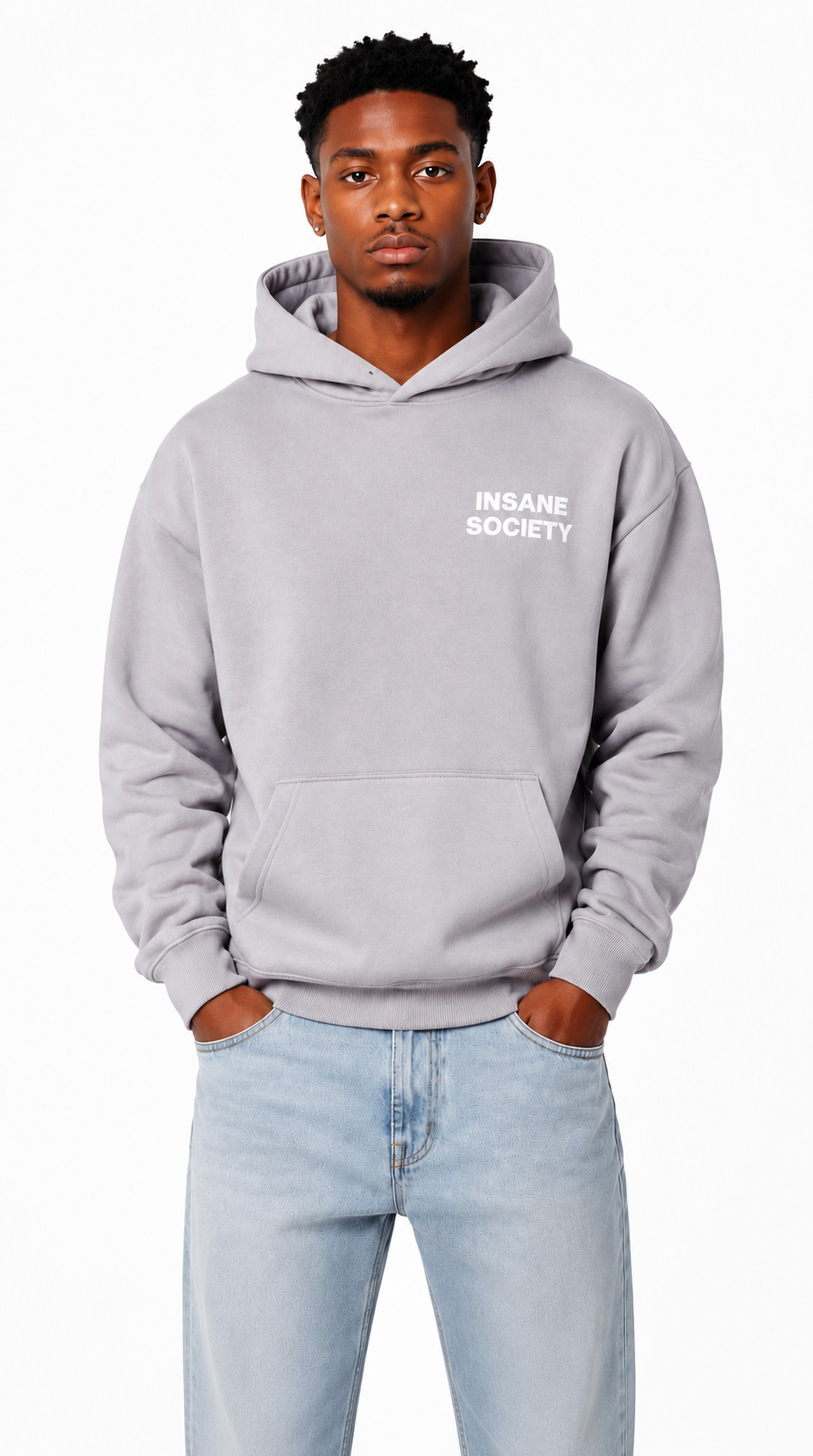 Oversize Hoodie Basic Grey von Insane Society