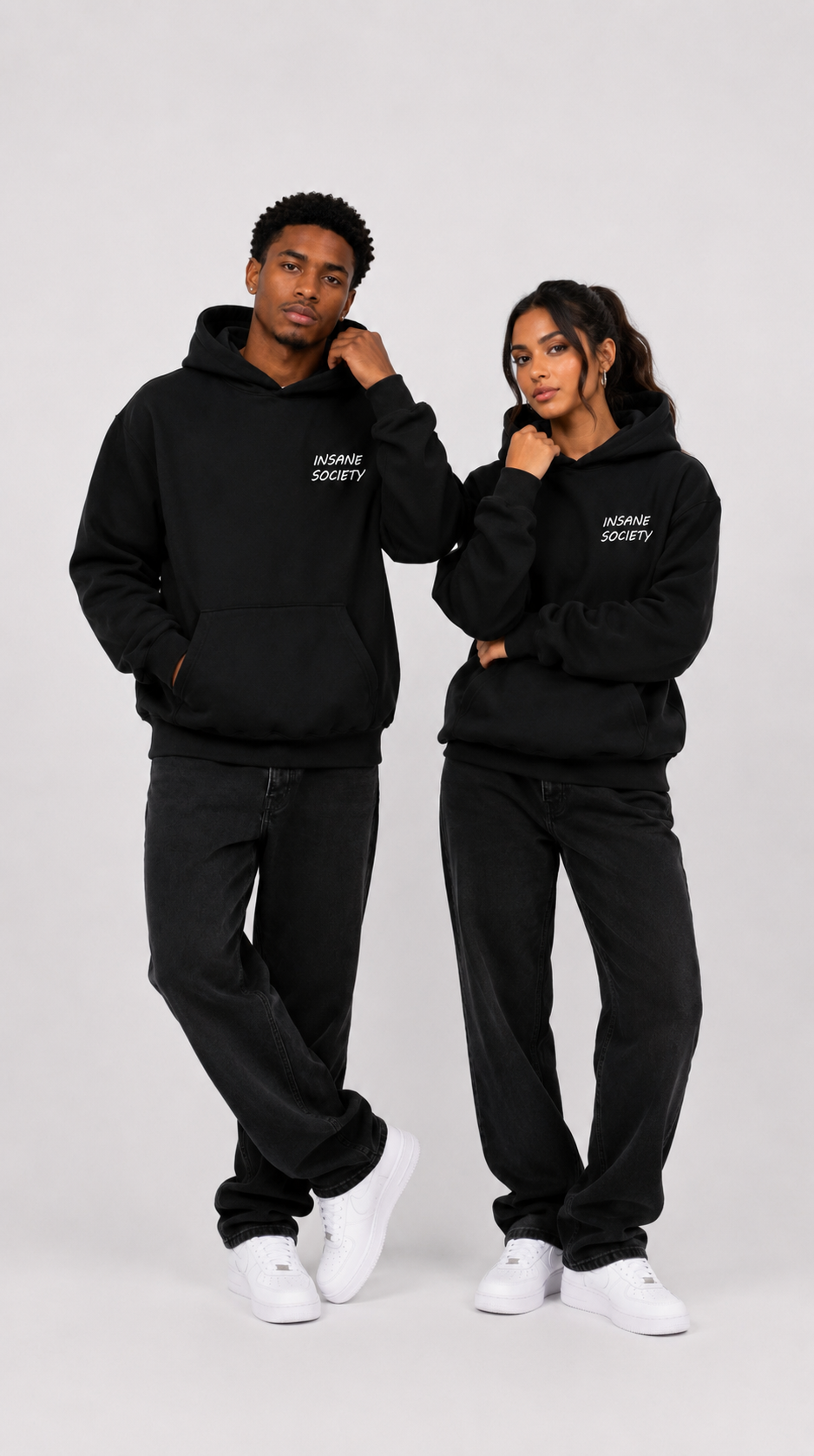 Oversize Hoodie Classic Black Unisex von Insane Society