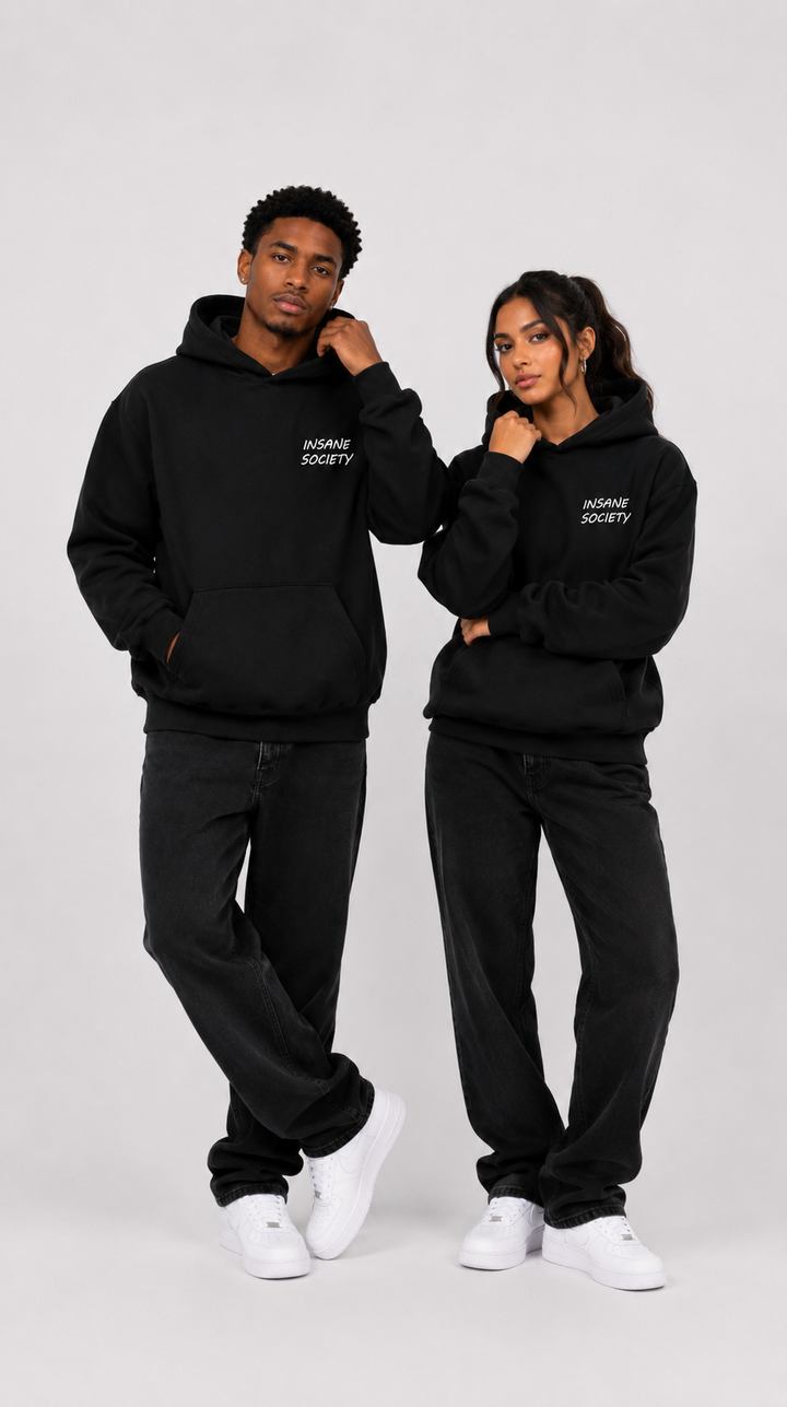 Oversize Hoodie Classic Black Unisex von Insane Society