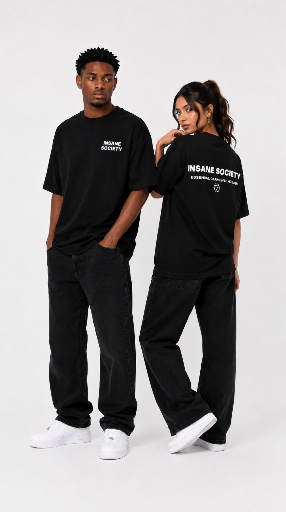 Oversize T-Shirt Basic Black Unisex von Insane Society